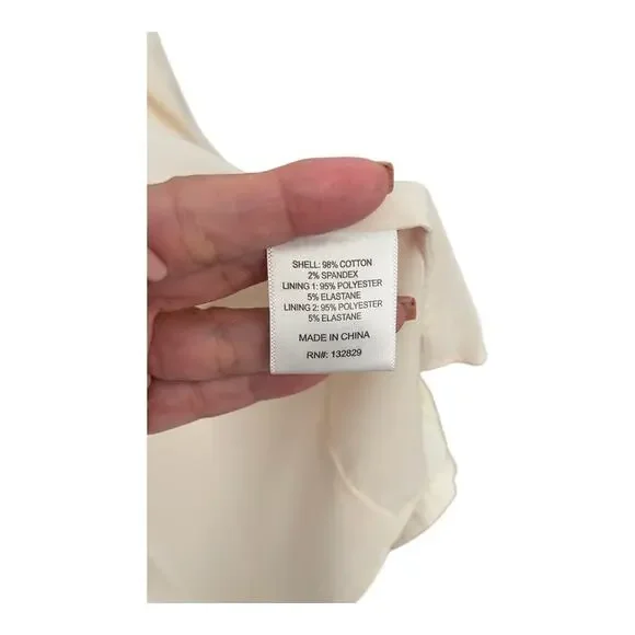 NBD Aiza Rosette Midi Dress Strapless Side Slit Party Bridal Wedding Ivory Sz XS